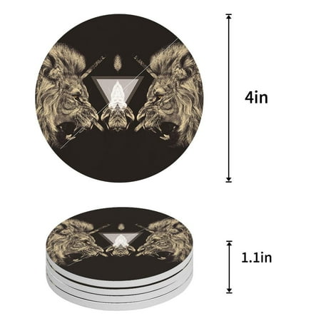 

FMSHPON Merry Christmas Gift Set of 8 Round Coaster for Drinks Absorbent Ceramic Stone Coasters Cup Mat with Cork Base for Home Kitchen Room Coffee Table Bar Decor