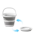 thumbnail image 2 of Collapsible Water Bucket for Camping, Foldable Portable Wash Basin, Gray Plastic with Silicone, Non-Slip Base, 33x33x24 cm, 1 pc, 2 of 6