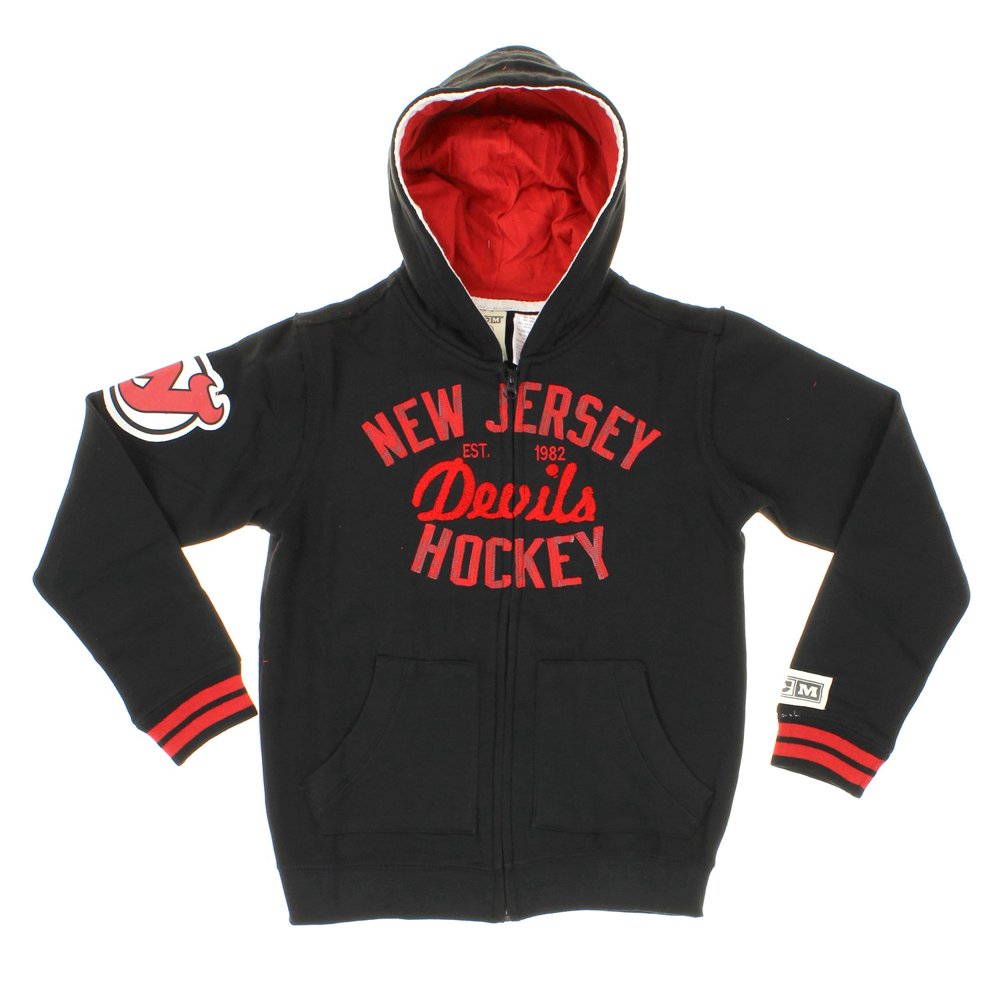 NHL Youth New Jersey Devils Team Classics Zip Up Hoodie, Black