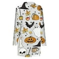 thumbnail image 5 of WREESH Mode Femmes Halloween Animal Chat Citrouille Imprimé Cardigan Manteau Blouse d'Automne, 5 of 5