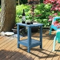 thumbnail image 5 of Nalone End Table Adirondack Small Side Table 16.5" Outdoor HDPE Plastic Small End Table for Home Living Room Bedroom Patio Farmhouse Patio (Blue), 5 of 7