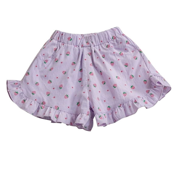 Bovxnpu Toddler Boys Girls Shorts, Girls Casual Shorts Athletic Shorts, Girl's Summer Cute Casual Strawberry Print Shorts With Pocket Elastic Waist Shorts 4 Years