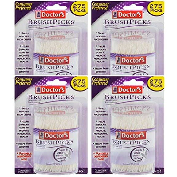 The Doctor's BrushPicks Interdental Toothpicks, 275 Count (Pack of 4)