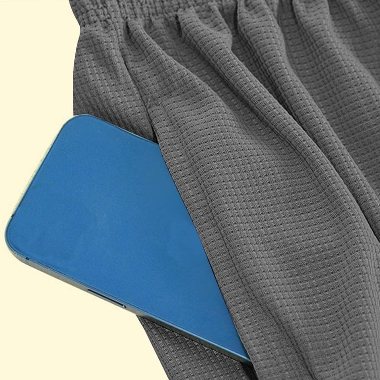 Men's Waffle Knit Pajama Set - Long Sleeve Crewneck & Pants, Lightweight Breathable Loungewear