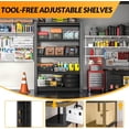thumbnail image 4 of Metal Garage Storage Shelves Heavy Duty Shelving Unit 5 Tier Steel Adjustable Organizing Shelves 2500 LBS Capacity  Shelving Ideal for Garage Tote Basement Pantry Outdoor, 71”H*36”W*16”D, 4 of 16