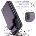thumbnail image 4 of Mantto Case for Samsung Galaxy A52 4G/5G with Card Holder, Retro PU Leather RFID Blocking Credit Card Slots Double Magnetic Clasp Flip Kickstand Shockproof Phone Cover for Galaxy A52 4G/5G,Purple, 4 of 9