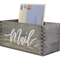 thumbnail image 1 of MyGift Rustic Gray Wood Tabletop Decorative Mail Holder Box, 1 of 6