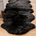 thumbnail image 4 of Genuine Sheepskin Rug Extra Soft Natural Pelt Black , Double Pelt 2' X 6', 4 of 5