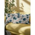thumbnail image 5 of Outdoor Pillows Waterproof, Teal Florals Bedding Throw Pillows with Insert for Couch Sofa Bed, Farmhouse Botanical Peonies Vintage Brown Leaves 12x20 Inch Pillowcases Decorative Patio Pillow Set of 2, 5 of 8