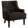 thumbnail image 1 of Homelegance Diamond Tufted Upholstered Accent Chair, 18 Inches High, Chocolate, 1 of 6