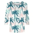 thumbnail image 6 of Jsaierl 3/4 Length Sleeve Tops for Women Summer Round Neck Shirts Dressy Print Ladies Blouses Flowy Dressy T-shirts Top S-5XL, 6 of 6