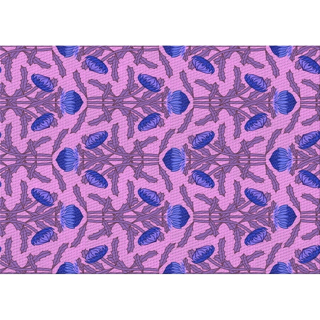 Ahgly Company Machine Washable Indoor Rectangle Transitional Heliotrope Purple Area Rugs, 2' x 5'