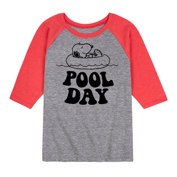 Peanuts - Snoopy Pool Day - Toddler And Youth Raglan Graphic T-Shirt