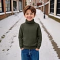thumbnail image 6 of Kids Turtleneck, Comdrip Kids Winter Soft Warm Sweater Pullover Tops Turtleneck Cable Knit Sweater Kids Knit Sweater Green 150, 6 of 6