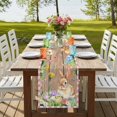 thumbnail image 4 of Table Runners 72 Inches Long Dress Scarves, Happy Easter Bunny Farmhouse Kitchen Table Runner, Coffee Tablerunners, Spring Floral Wooden Pink Plaid 14x72 Inch, 4 of 9