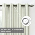 thumbnail image 4 of DriftAway Farmhouse Linen Blend Blackout Curtains 36 Inches Long for Bedroom Vertical Striped Printed Linen Curtains Thermal Insulated Lined Treatments for Living Room 2 Panels W52 x L36 Gray, 4 of 8