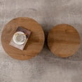 thumbnail image 5 of Leumius Nesting Coffee Table Set of 2, Round Wooden Coffee Tables Circle Modern Table, Accent End Side Table for Small Space Living Room Bedroom Brown, 5 of 7