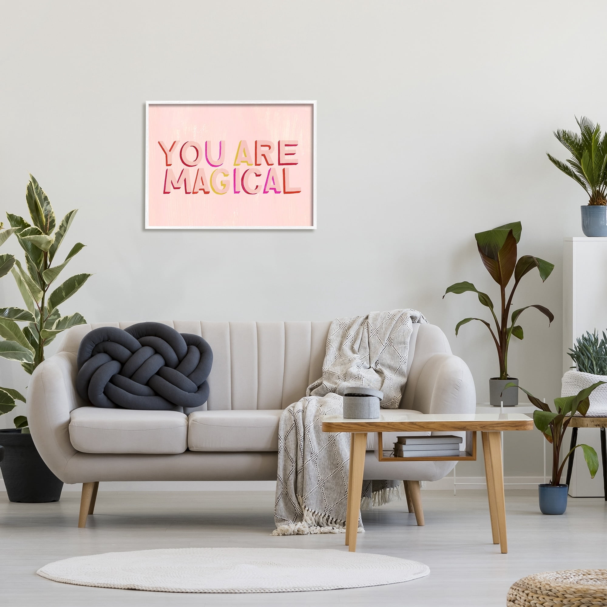 Stupell Industries You Are Magical Pink Self Esteem Inspirational Painting White Framed Art Print Wall Art