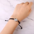 thumbnail image 1 of pulsera con colgante de fútbol de metal con cuerda trenzada., 1 of 5