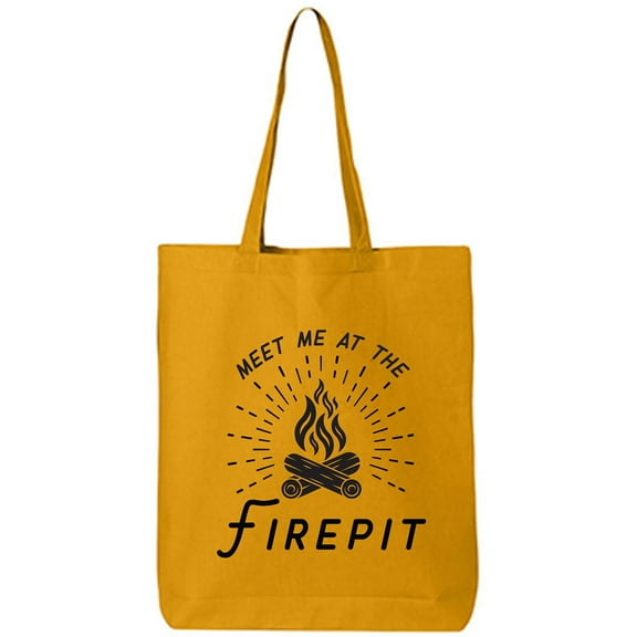 Meet Me At The Firepit Cotton Canvas Tote Bag