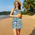thumbnail image 3 of Easygdp Various Wild Sea Fish para Vestido Transpirable de Mujer, Vestido Suelto de Manga Corta con Pliegues y Bolsillos para el Verano, 3 of 7