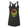 thumbnail image 2 of Tropical Palm Trees Silhouettes with Sunset | Womens Pop Culture Premium Tri-Blend Racerback Tank Top, Vintage Black, X-Large, 2 of 4