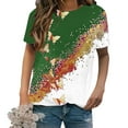 thumbnail image 2 of Birdeem Mode Femme Imprimé Papillon Manches Courtes Col Rond Haut Blouses, 2 of 6