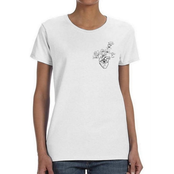 Heart Eye Shaped T-Shirt Women -Smartprints Designs, Female 3X-Large