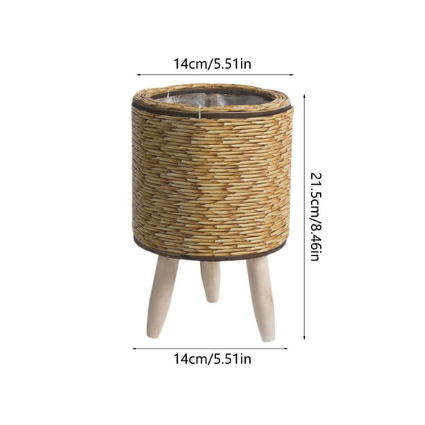 Maceta triangular de ratán sintético para flores, ideal para interiores, escritorios, oficinas, etc.