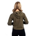 thumbnail image 3 of Next Level Womens Laguna Sueded Raw Edge Crop Hoodie, XL, Military Green, 3 of 4