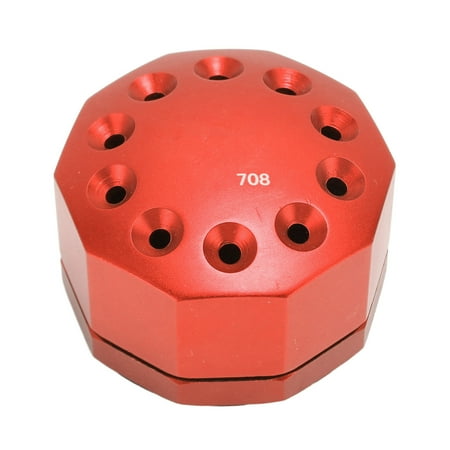 

360 Degree Rotating Screwdriver Storage Box with 10 Holes - Lightweight Rotary Holder for Chisel Needle in Red