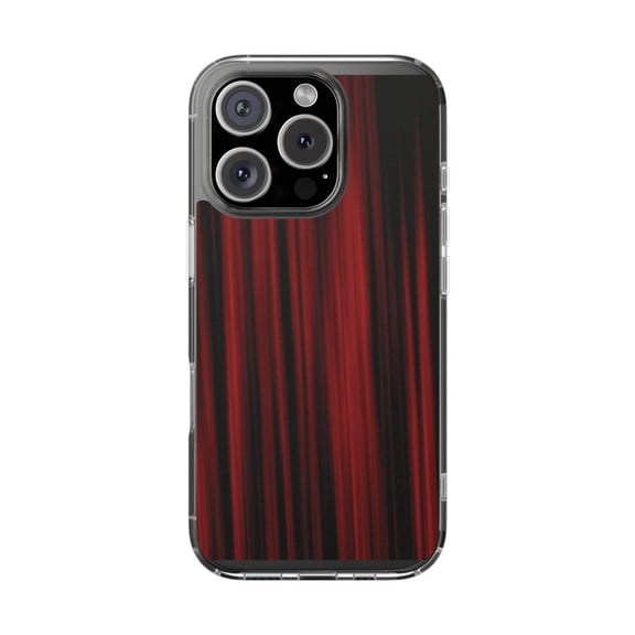 Clear Hybrid Shockproof Case for Apple iPhone 16 PRO - Vibrant Red Elegance in Motion