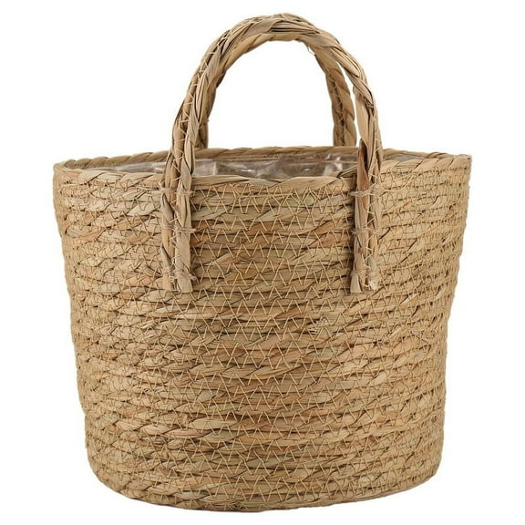 Plant Pots Seagrass Planter Basket Flower Pot Cover Woven Plant Container Vase Wicker Trash