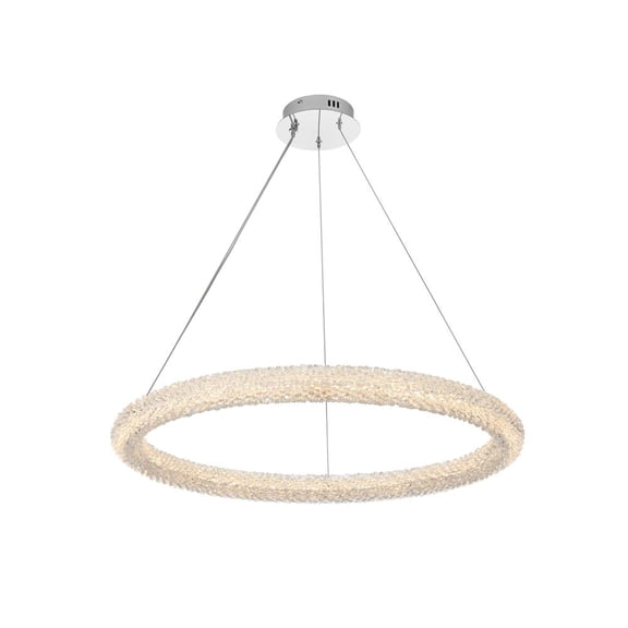 Elegant Lighting Bowen 32 inch Adjustable LED Chandelier in Chrome