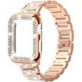thumbnail image 2 of Compatible with Apple Watch Band 45mm 44mm 41mm 40mm, Women Rhinestone Stainless Steel Band with Bling Diamond Case for iWatch SE Series 8 SE 7 6 5 4 3, 2 of 11