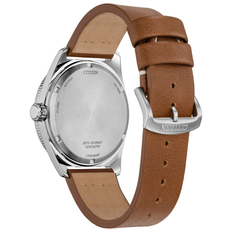 Citizen Men's Eco-Drive Brycen Brown Leather Strap Watch - AW1798