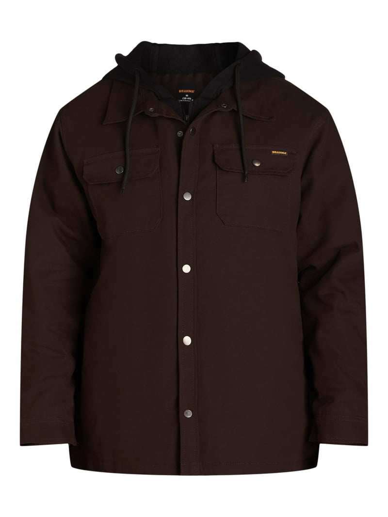 Brahma Men's Rugged Shirt Jacket with Hood, Sizes S-3XL, 100