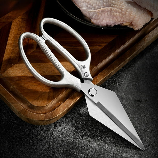 Tijeras de cocina de acero inoxidable, tijeras multifuncionales para cortar alimentos, herramienta grande y resistente con empuñaduras antideslizantes, ideal para preparar pollo, pescado y