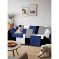 thumbnail image 6 of Navy Blue Grey Black Geometric Couch Cover for 2 Cushion Couch, Middle Century Abstract Aesthetics Washable Love Seat Sofa Covers Slipcover, Throw Sofa Covers for Pets, Furniture Protector 71"x102", 6 of 9