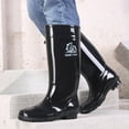 Yolai Men Tall Rain Boots Waterproof Anti Slip Black Adult Outdoor Work
