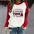 thumbnail image 2 of Gibobby Sudaderas para mujer Blusa informal de manga larga con cuello redondo y estampado de letras para mujer de Navidad(Rojo,XG), 2 of 4