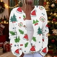 thumbnail image 1 of Ounisa Womens Fair Isle Sweater Button Up Long Sleeve Christmas Tree Snowflake Gifts Decorations Graphic Cardigans Crew Neck Open Front Knit Vintage Sweater Coats, 1 of 5