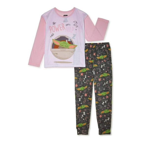 Yoda Girls Exclusive Long Sleeve Top & Long Pants 2-Piece Pajama Set Sizes 4-12