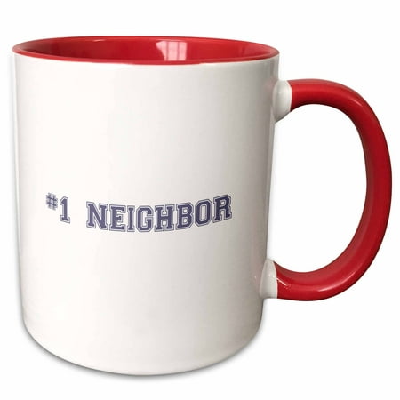 3dRose #1 Neighbor - Number One Neighbor - Gifts for worlds best and greatest neighbors in the neighborhood - Two Tone Red Mug,