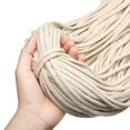 thumbnail image 1 of 5mm 100m Macrame Rope Natural Beige Cotton Twisted Cord Artisans Hand Craft, 1 of 5