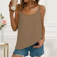 thumbnail image 4 of Tittly Tank Top for Women Womens Loose Tank Tops Summer Tops for Women Cotton Linen Camisole Tops For Women Spaghetti Strap Fit Tank Top Summer 2025 Sleeveless Shirts Brown, 4 of 9