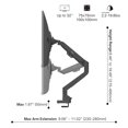thumbnail image 4 of Pixio Ps1S Wave Black Soporte De Escritorio Con Brazo Para Monitor Único: Se Adapta A Monitores De Hasta 32 Pulgadas Y Hasta 19,8 Libras. Compatibilidad Vesa Y Gestión De Cables Integrada, 4 of 5
