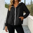 thumbnail image 2 of Jsaierl Women's Lightweight Hooded Zip Up Windbreaker Jacket with Elastic Cuffs and Drawstring Bottom Sporty Outdoor Top, 2 of 8