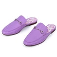 thumbnail image 4 of JENN ARDOR Women's Mules PU Leather Loafers Classic Slip-on Flat Shoes Casual Pointed Toe Walking Office Slipper, 4 of 5