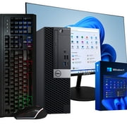 Restored Dell OptiPlex 5060 Windows 11 Desktop Computer Intel i5-8600 (4.3GHz Turbo) 16GB DDR4 RAM 500GB SSD + 1TB HDD WiFi + Bluetooth RGB Mouse + Keyboard 24in LCD Monitor (Refurbished)
